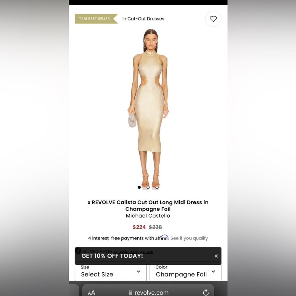 REVOLVE Strapless Champagne Dress